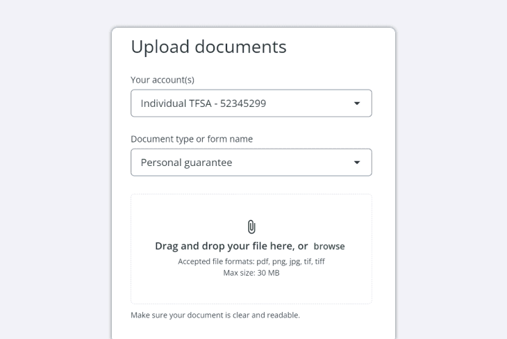 Upload documents process